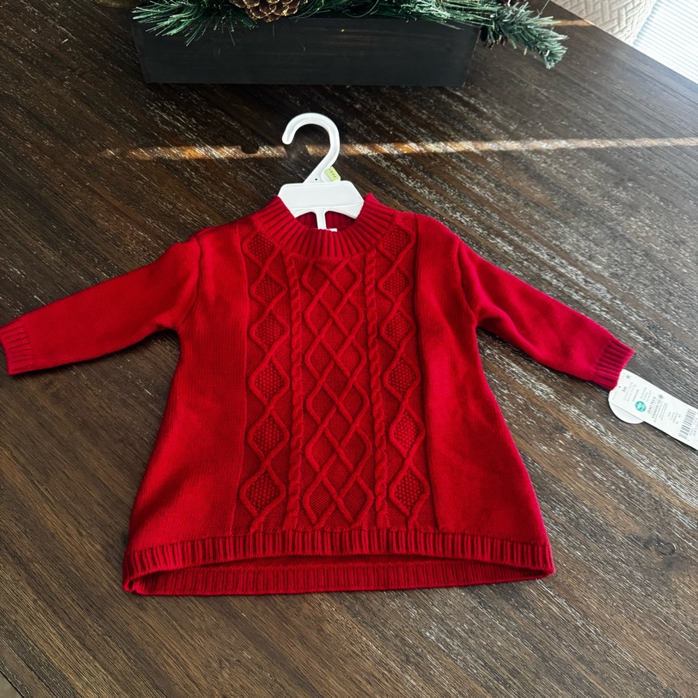 Carter's Red Sweater Dress With Matching Diaper Cover size 3M